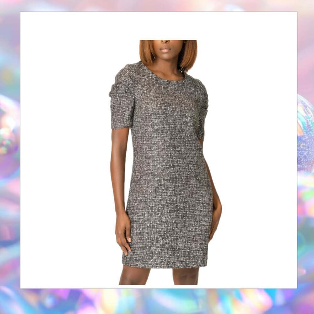 Area Stars Tweeded Black Dress Size L NWT